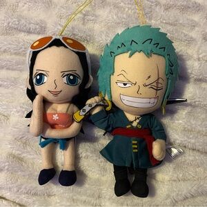 One Piece Anime Plush Figure 2 pack Roronoa Zoro and Nico Robin